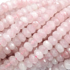 Perlin Agate & Jasper Gemstone Strand Beads 4 mm Rondelle 110 Pieces Jewellery Beads Semi-Precious Stone for Jewellery Necklace Bracelet Earrings (Rose Quartz) - color: rose quartz