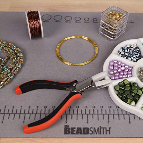 The Beadsmith Flat Nylon Jaw Pliers – Fine Tips – 5 inches (127mm) – Ergonomic Handle with Double Leaf Springs – Jewelry Making Tool for Creating Bracelets, Earrings and Necklaces - size: Flat Nylon Jaw - 5"