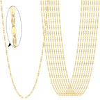 24PCS Gold Necklace Chains for Jewelry Making 2MM 18K Gold PVD Plated Stainless Steel Sparkly Lip Link Chains Bulk for DIY Necklace - color: gold(2mm/ 18 inches)