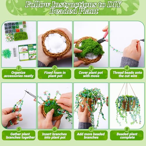 2102 Pcs Green Glass Beads for Bracelets with Elastic String,Green Beads for Beaded Plants,6mm Glass Beads for Jewelry Making Crystal Round Beads for Bracelet Necklace Beaded Plant DIY Crafts