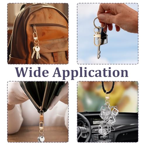 JJUNW 30 Pcs Metal Lobster Claw Clasp, Swivel Snap Key Chain Clip Hooks, Keychain Hooks for Keychain Making DIY Crafts Lanyard Making Pet Collar(Gold) - color: Gold