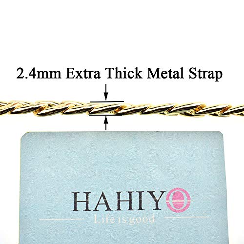 HAHIYO Purse Chain Strap 7.9 inches SPOT-ON Gold for Shoulder Cross Body Sling Purse Handbag Clutch Replacement Comfortable Flat 0.4' Wide Enough 2.4mm Extra Thick Metal 1 Pack - size: Gold 7.9 Inches