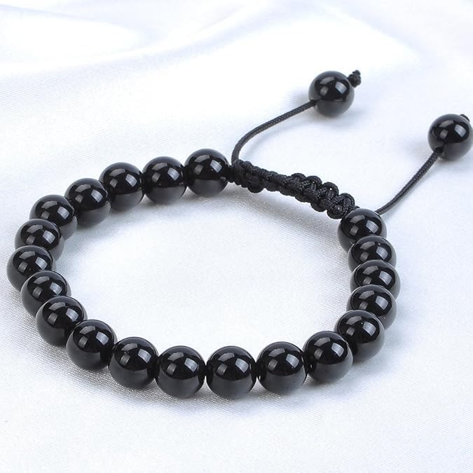 About 60pcs 6mm Natural Stone Beads Black Obsidian Beads Crystal Gemstone for Jewelry Making, DIY Bracelet Necklace - color: Black Obsidian, size: 6mm