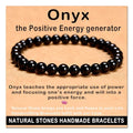 AD Beads Handmade Gemstone Stretch Elastic Bracelet Crystal Healing Reiki Nature's Beauty and Spiritual Essence Unisex - color: Black Onyx, size: 6mm