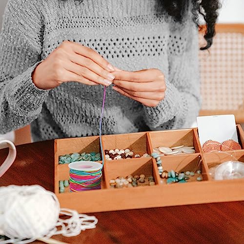Ohtomber Bracelet String Elastic Cord - 2 Rolls 1MM Rainbow Stretchy String for Bracelet Making, Thread for Clay Beads, Jewelry, Necklaces, Sewing and Crafts
