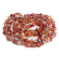 Jewelry Making 6-8mm Gemstone Fluorite Indian Moss Black Onyx Agate Aventurine Jade Opalite Carnelian Chips Beads Strand 34" (Carnelian) - color: Carnelian