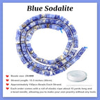 Natural Blue Sodalite Heishi Spacer Beads Loose Semi Precious Flat Round Gemstone Disc Shape Stone for Beading Jewelry Making 4x2mm 15.5" - color: Blue Sodalite