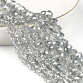 415pcs Rondelle Crystal Glass Beads 2mm 4mm 6mm 8mm Mixed Sizes, Faceted Briolette Spacer Czech Seed Loose Beads for DIY Jewelry Making (Half Silvery) - color: Half Silvery