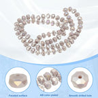 PATIKIL 75 Pcs 8mm OD 5mm Thick Crystal Glass Beads, Rondelle Crystal Beads Faceted Cut Gemstone Strand with Spacer Beads for Craft, Bracelet, Necklace, Light Purple Porcelain - color: Light Purple Porcelain
