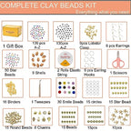 XJRLUK Clay Beads Bracelet Making Kit, 6 Boxes 20000+ PCS 144 Colors Polymer Flat HEISHI Beads Kit for Jewelry Making, Crafts Gift for Christmas Party Gift Craft kit