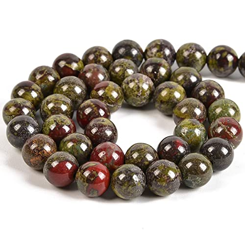 8mm Genuine Dragon Blood Jasper Bead Gemstone Round Semi Precious Loose Beads for Jewelry Making 15" - color: Dragon Blood Jasper, size: 8mm