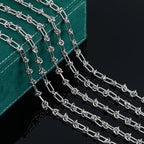 UMAOKANG 2 Meters Stainless Steel Chain for Jewelry Making Buckles Link Paperclip Chain on Spool Jewelry Making Chain DIY Supplies Findings - color: Knot (Steel)