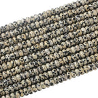 76pcs 5x8mm Natural Dalmatian Jasper Stone Rondelle Spacer Loose Beads Abacus Disk Stone Round Loose Gemstone Beads for Jewelry Making DIY Bracelet Necklace - color: Dalmatian Jasper, size: 5x8mm Abacus Disk