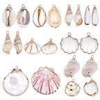 SUNNYCLUE 1 Box 20pcs 10 Styles Natural White Cowrie Seashells Charm Conch Shells Plated Charms Summer Ocean Sea Charm for Jewelry Making Charm Necklace Bracelet Earring Making - color: 1 Box 20pcs Seashell Charms
