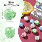 Ipotkitt 30 Pcs Colorful Opaque Acrylic Coffee Cup Beads Drink Tea Milk Mug Beads Cartoon Cute Cup Shaped Beads for Jewelry Making DIY Crafts Supplies - color: 30pcs-Cup Beads-14.7x20x16.5mm