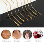 10 Pack Stainless Steel Necklace Chain, Dainty Gold Plated Box Chain Thin Chain for Women Necklace DIY Jewelry Making Supplies (16 Inches) - color: Gold Box, size: 16 Inch