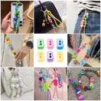 Beadthoven 20pcs Big Letter B Beads Large Hole Bubble Alphabet Acrylic Beads Charm Iridescent Plastic B Shape Loose Chunky Spacers for Jewelry Making Bracelet Necklace Keychains Shoelaces Crafts - color: B