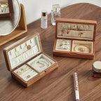 Wooden Jewelry Box, Simple Solid Wood Wooden, Ring Holder and Necklace Organizer, Black Walnut - size: L16.5*W9.5*H4cm