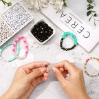 DECYOOL 1900pcs Letter Beads,Acrylic Alphabet Beads with 1 Roll Elastic String for Bracelet Necklace Jewelry Making Supplies (Gold&Silver&Black) - color: Gold&Silver&Black