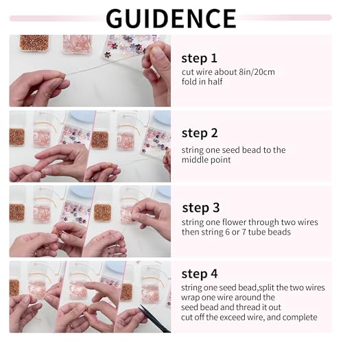 2265pcs Beaded Bouquet Plant Making Kit,DIY Forever Flower with 10 Tiny Vases,Rainy Day Fun Beading Project Supplies for Beginners,Mother's Father's Teacher's Day Craft Gift Decor Greeting Cards