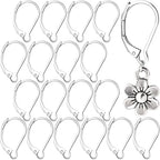 20 Pcs Leverback Earring Hooks, Stainless Steel Clasp Hoop, Hypoallergenic Dangles Earring Hooks, French Ear Wire Findings for Women, DIY Crafts, Jewelry Making (Silver) - color: Silver 20pcs
