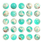 46pcs Green Imperial Jasper Beads for Jewelry Making 8mm Round Stone Beads with Snake Skin - color: Green Imperial Jasper, size: 8mm