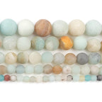 60pcs Natural Matte Amazonite Gemstone Beads，6mm Frosted Round Loose Stone Beads for Jewelry Making Earring Bracelet Necklace DIY Crafts - color: Amazonite, size: 6mm