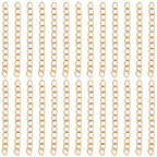 Beebeecraft 1 Box 100Pcs Bracelet Extender Chain 18K Gold Plated 304 Stainless Steel Curb Necklace End Chain Extension for Jewelry Making Crafts (40mm, Dark Gold) - size: 1.57 inch