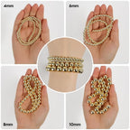 Song Xi 18K Gold Hematite Beads Round Loose Beads for Jewelry Making DIY Bracelets and Necklaces 8mm/45pcs - color: 18k gold, size: 8mm