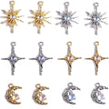 stino 48/56 Pieces Jewelry Celestial Charms Set, Silver & Gold Plated Moon Star Sun Pendants, DIY Jewelry Making Accessories - style: Baroque