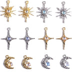 stino 48/56 Pieces Jewelry Celestial Charms Set, Silver & Gold Plated Moon Star Sun Pendants, DIY Jewelry Making Accessories - style: Baroque