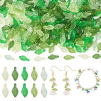Beadthoven 250Pcs Green Acrylic Leaf Beads 5 Colors Transparent Mini Small Leaves Bead Caps Plastic Plant Leaf Charm Tiny Spacers Bulk for DIY Earrings Bracelet Keychain Necklace Spring Jewelry Making - color: Mini Leaf