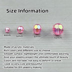 1800pcs Acrylic Faceted Round Beads 4mm 6mm 8mm 10mm AB Colors Glossy Acrylic Round Spacer Beads with Hole for DIY Bracelet Necklace Jewelry Making Supplies Handmade Craft(Dark Pink AB) - color: Dark Pink AB