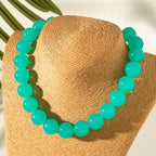 Chunky Acrylic Resin Beaded Necklace for Women Colorful Large Round Choker Adjustable Stack Acrylic Beads Necklace Resin Summer Party Jewelry - style: Blue