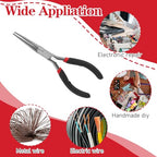 10 PCS 6 Inch Extra Long Needle Nose Pliers, Mini Precision Jewelry Pliers with Comfort Grip, Needle Nose for Jewelry Making, Repair, Crafts