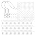 Hypoallergenic Earring Hooks, 800PCS/125 Pairs Fish Hooks,500pcs Silver Plated Earring Making kit with Jump Rings and Clear Silicone Backs Stopper - color: Silver, size: 800pcs