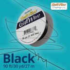 Soft Flex 26 Gauge Craft Wire - 27 Meters - Jewelry Wire with Tarnish Resistant Silver Plating - style: Black