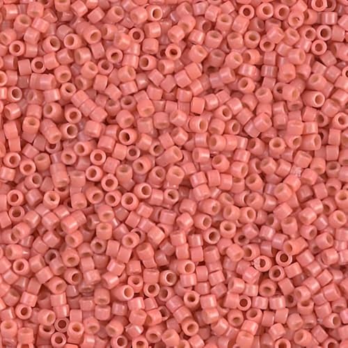 Miyuki Delica Seed Beads Bundle: Size 11/0, Duracoat Opaque Lychee (DB2113), Lt Watermelon (DB2114) & Guava (DB2115) - 3 Tubes of 7.2 Grams ea