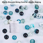 Elastic Cord for Bracelets, 1 mm 330 Feet Durable Bracelet String, Stretch Elastic String for Jewelry Making, Necklaces and Beading White - size: White