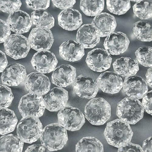 400pcs 8mm Acrylic Crystal Beads, Faceted Rondelle Acrylic Spacer Beads for Wind Chimes Bracelet Necklace Earring Keychain Jewelry Making DIY Crafts(White) - color: White, size: 8mm