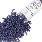 Miyuki Delica Seed Beads – Size 11/0 (1.6 mm), DB2319, Frost Opaque Rainbow Navy Blue, 7.2 g, Approx. 1440 Beads, Made in Japan - color: DB2319 - Frost Opaque Rainbow Navy Blue