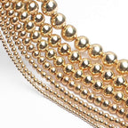 Song Xi 14K Gold Hematite Beads Round Loose Beads for Jewelry Making DIY Bracelets and Necklaces 8mm/45pcs - color: 14k gold, size: 8mm