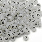 200PCS Letter Beads Glow in The Dark 4x7mm Acrylic Alphabet Vowel Letter O Beads for Jewelry Making Bracelet - color: O-200PCS