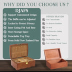 Personalized Wooden Jewelry Box, Customized Double Layer Retro Jewelry Organizer with Lock and Key for Women Girls, Birthday Gift for Her, Artners, Elders, Mom, Friends, Girlfriends and Bridesmaids