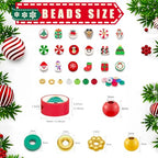 730pcs Christmas Polymer Clay Beads Bracelet Making Kit, Gold Beads Clay Bead Charms for Jewelry Making DIY Bracelet, Necklace, Earring, Christmas Charms Arts Crafts DIY Gifts - color: 1 Christmas model