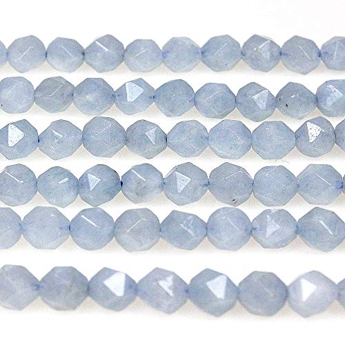 MJDCB Best Sellers Natural Stone Beads Faceted Polygon Aquamarine Crystal Energy Stone Healing Power for Jewelry Making(8mm) - color: Aquamarine