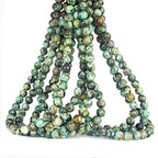 70PCS Natural 8MM Healing Gemstone, African Turquoise Energy Stone Round Loose Beads, Semi-Precious Crystal Beads with Free Elastic String for Jewelry Making DIY - color: African Turquoise, size: 8MM