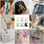 Beadthoven 20pcs Big Letter K Beads Large Hole Bubble Alphabet Acrylic Beads Charm Iridescent Plastic K Shape Loose Chunky Spacers for Jewelry Making Bracelet Necklace Keychains Shoelaces Crafts - color: K