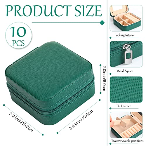 10 Pcs Travel Jewelry Case Bridesmaid Gift Boxes Jewelry Travel Organizer With Mirror Small Jewelry Box Mini Storage Organizer Box for Women Girls Earrings Rings Necklaces - color: Mixed Colors