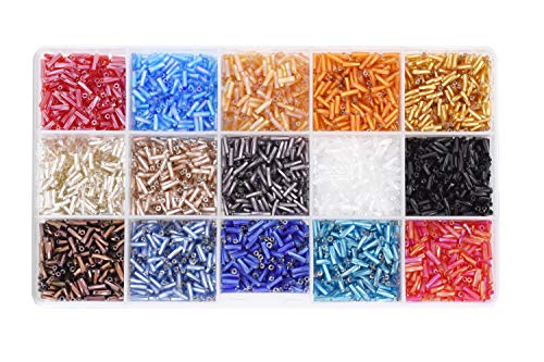 Mandala Crafts Glass Seed Beads for Beadwork – 5400 Pcs 2 X 6mm Rainbow Twisted Bulge Small Rocaille Beads for Jewelry Making, Necklace Bracelet Earring Craft Supplies - color: Rainbow Combo, size: Twisted Bulge 2 x 6 mm